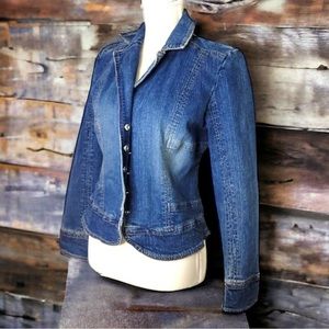 LIVE A LITTLE Women’s Sexy Cute Blue Denim Jacket Size Small. Like New!